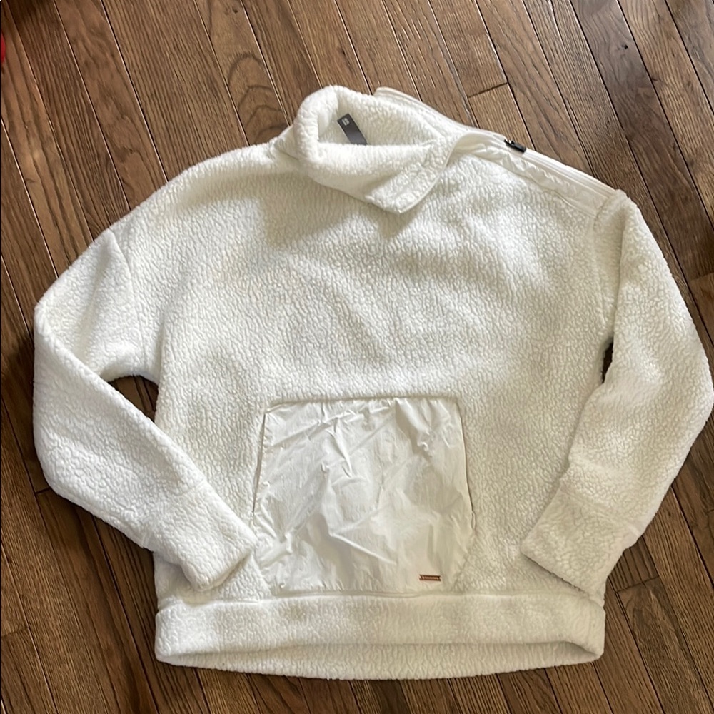 Sweaty Betty White Fleece Pullover with Pocket
